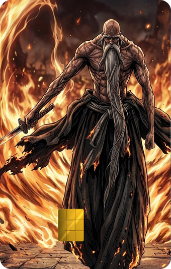 Genryusai Yamamoto Shikai Holographic Card Skin — Bleach