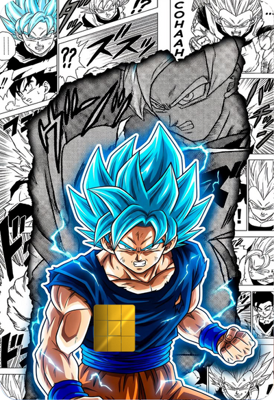 SSB Goku Manga Holographic Card Skin — Dragon Ball Super