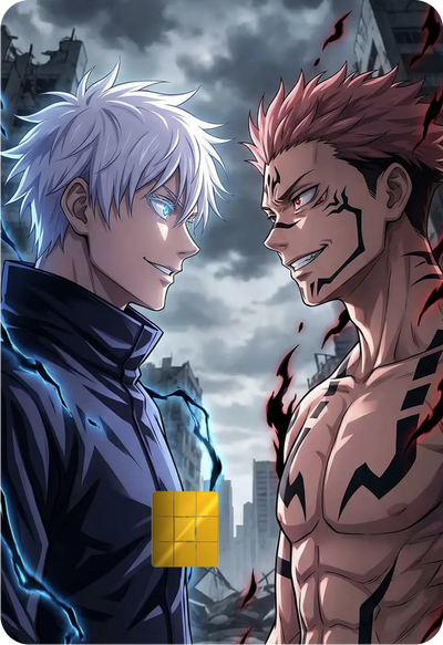Satoru Gojo vs Sukuna Holographic Card Skin — Jujutsu Kaisen