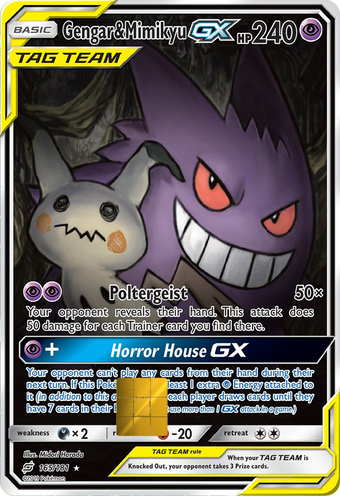 Gengar and Mimikyu GX Team Up Holographic Card Skin — Pokemon