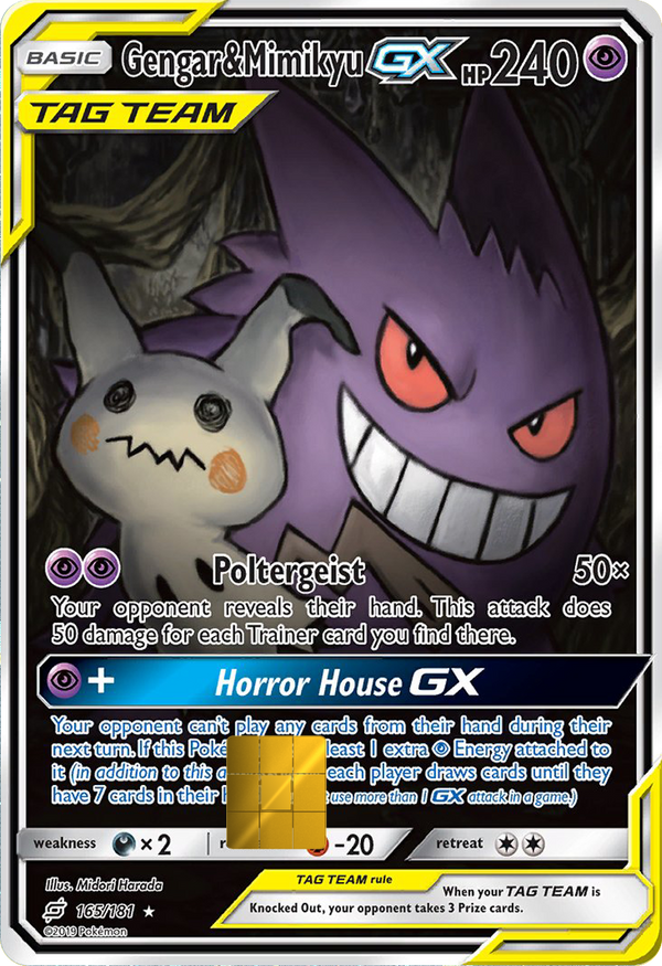 Gengar and Mimikyu GX Team Up Holographic Card Skin — Pokemon