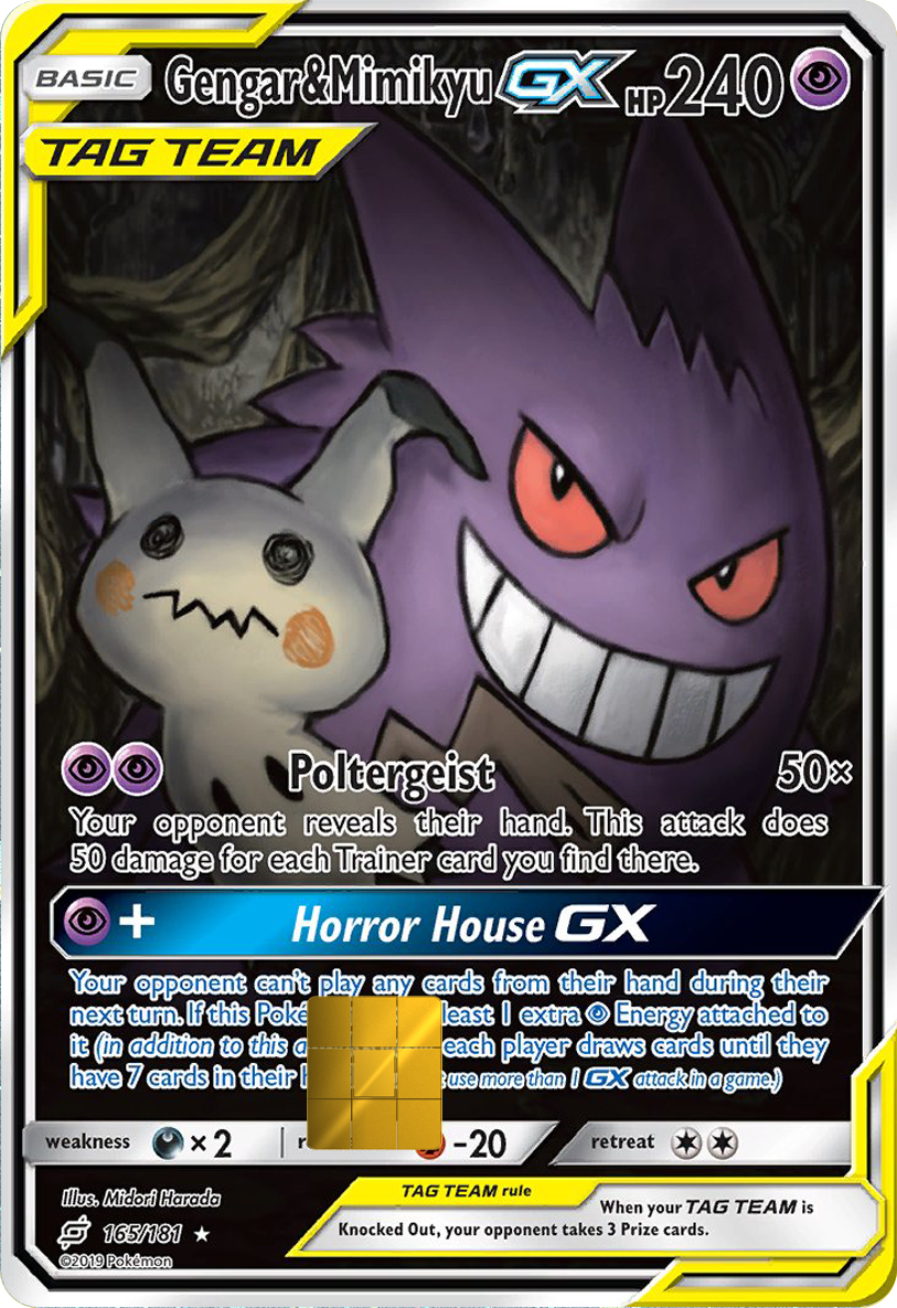 Gengar and Mimikyu GX Team Up Holographic Card Skin — Pokemon