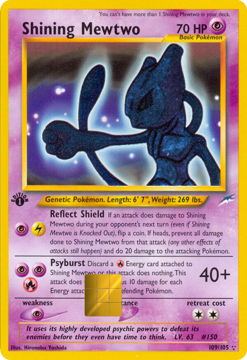 Shining Mewtwo Neo Destiny Holographic Card Skin — Pokemon