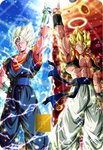 Dual Fusions Gogeta and Vegito Holographic Card Skin — Dragon Ball Z