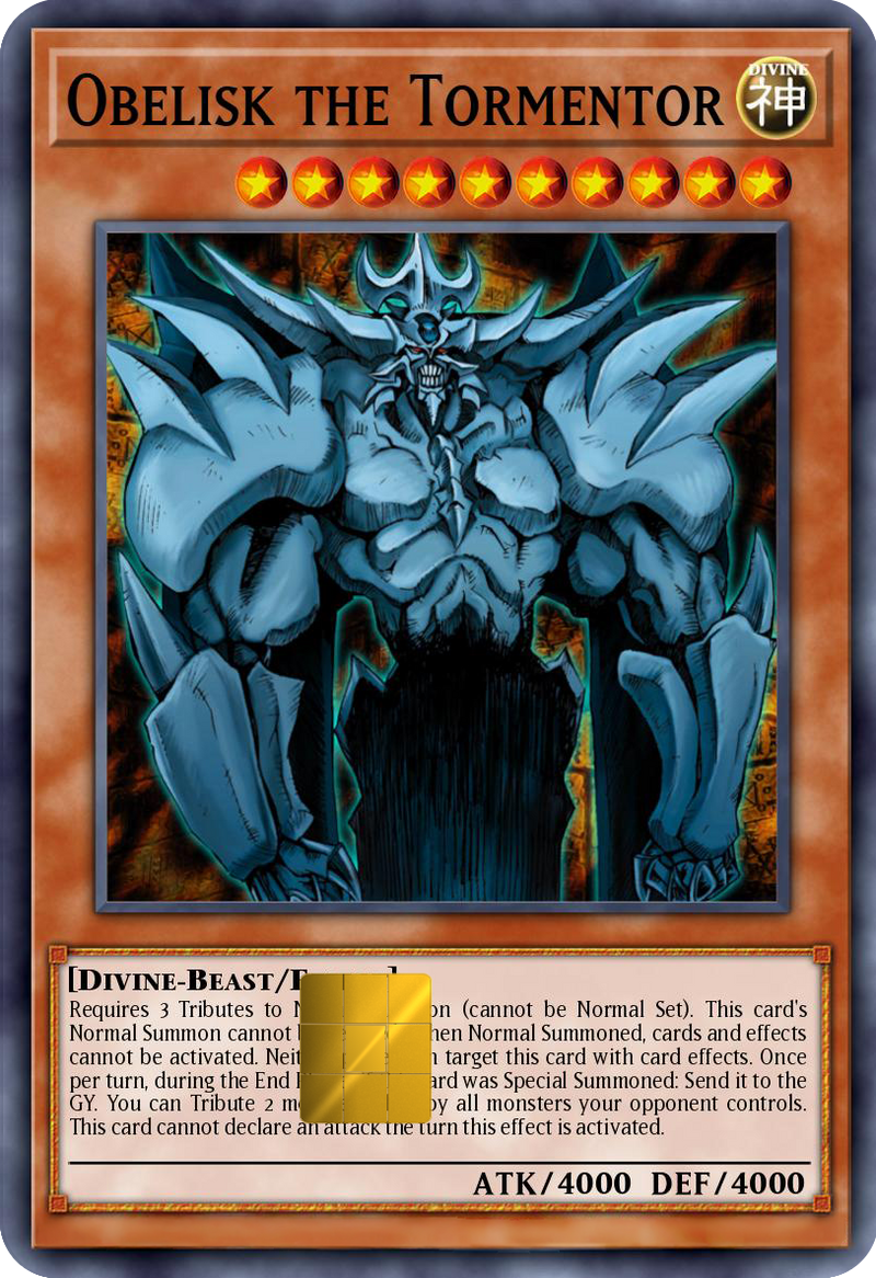 Obelisk the Tormentor Holographic Card Skin — Yu-Gi-Oh Egyptian God