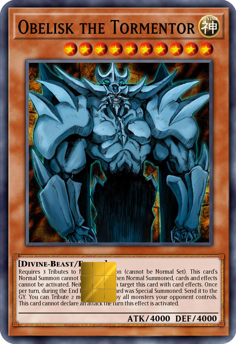Obelisk the Tormentor Holographic Card Skin — Yu-Gi-Oh Egyptian God