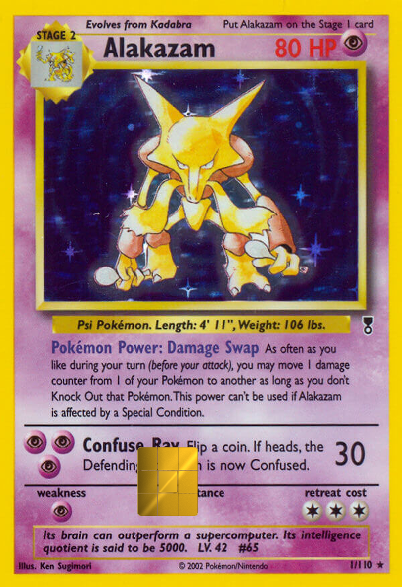Alakazam Holographic Card Skin — Pokemon