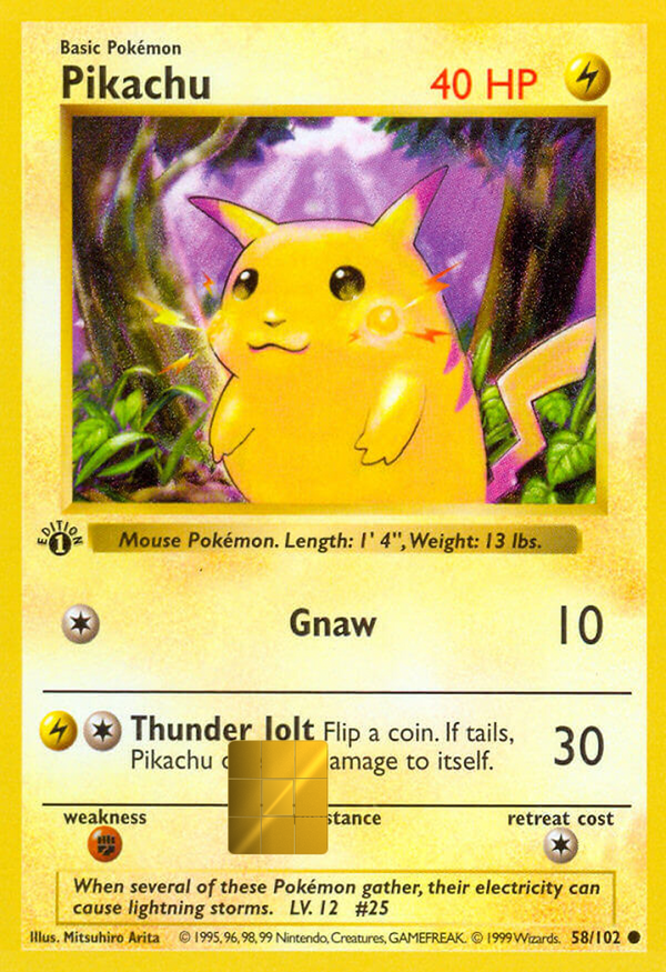 OG Pikachu Holographic Card Skin — Pokemon Base Set