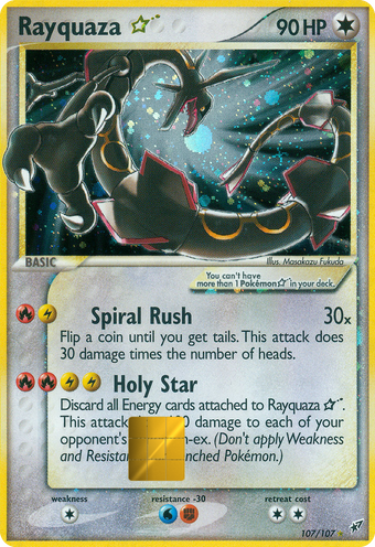 Rayquaza Gold Star EX Deoxys Holographic Card Skin — Pokemon