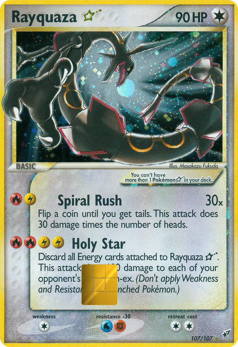 Rayquaza Gold Star EX Deoxys Holographic Card Skin — Pokemon