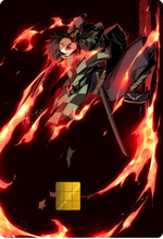 Tanjiro Kamado Fire Style Holographic Card Skin — Demon Slayer