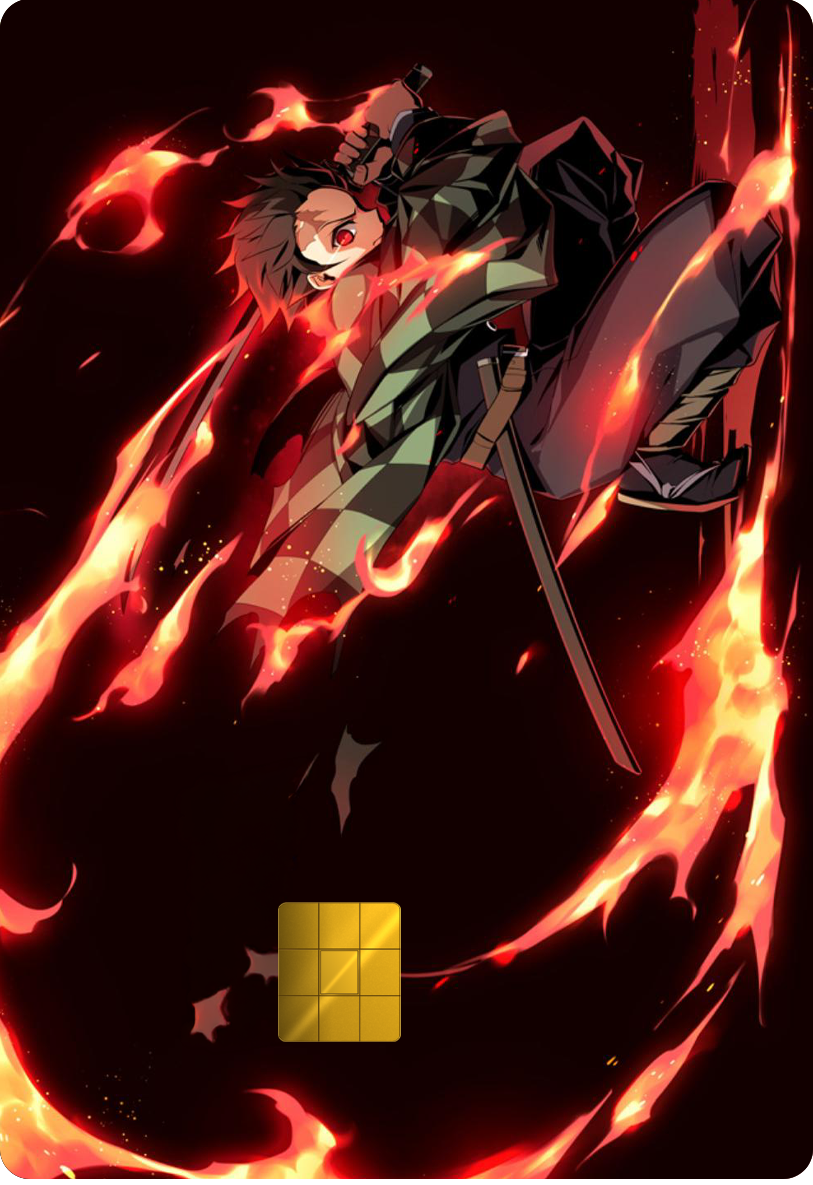 Tanjiro Kamado Fire Style Holographic Card Skin — Demon Slayer