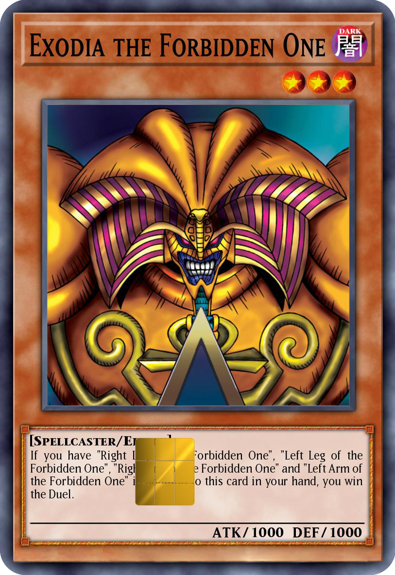 Exodia the Forbidden One Holographic Card Skin — Yu-Gi-Oh
