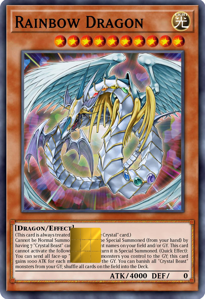 Rainbow Dragon Holographic Card Skin — Yu-Gi-Oh