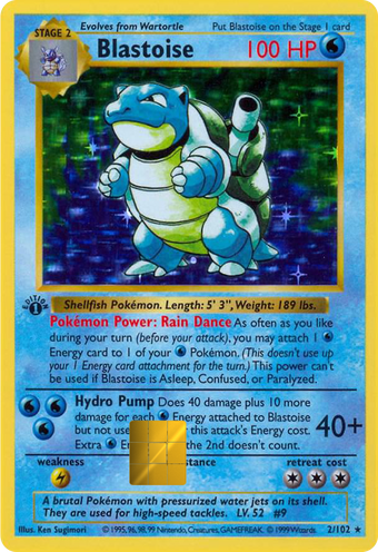 Blastoise Base Set Holographic Card Skin — Pokemon