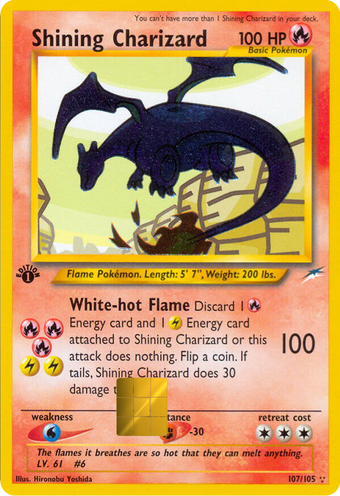 Shining Charizard Neo Destiny Holographic Card Skin — Pokemon