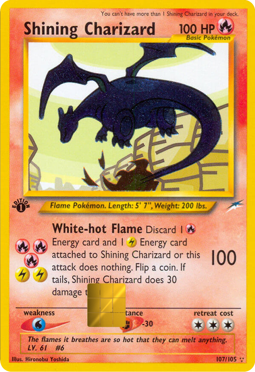 Shining Charizard Neo Destiny Holographic Card Skin — Pokemon