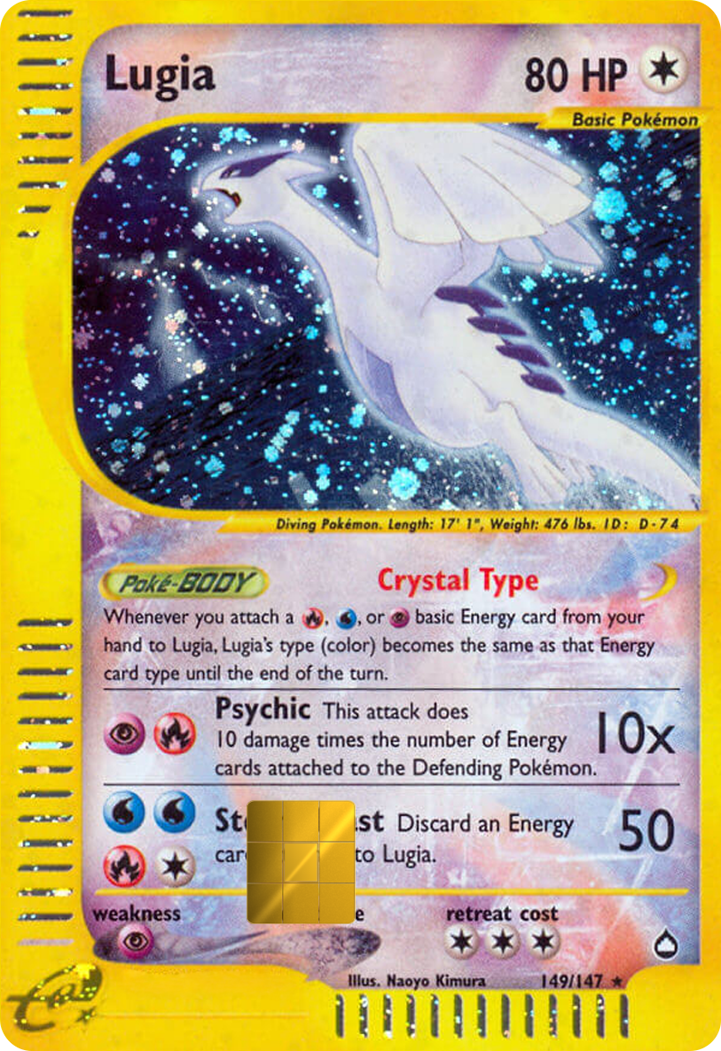 Lugia Aquapolis Holographic Card Skin — Pokemon