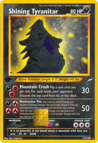 Shining Tyranitar Neo Destiny Holographic Card Skin — Pokemon