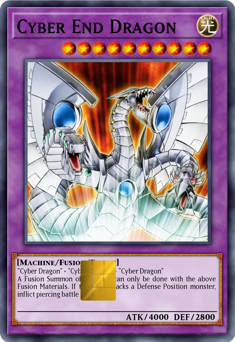 Cyber End Dragon Holographic Card Skin — Yu-Gi-Oh Fusion