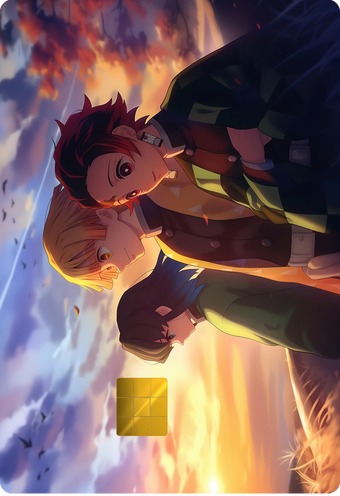 Tanjiro Zenitsu and Inosuke Holographic Card Skin — Demon Slayer
