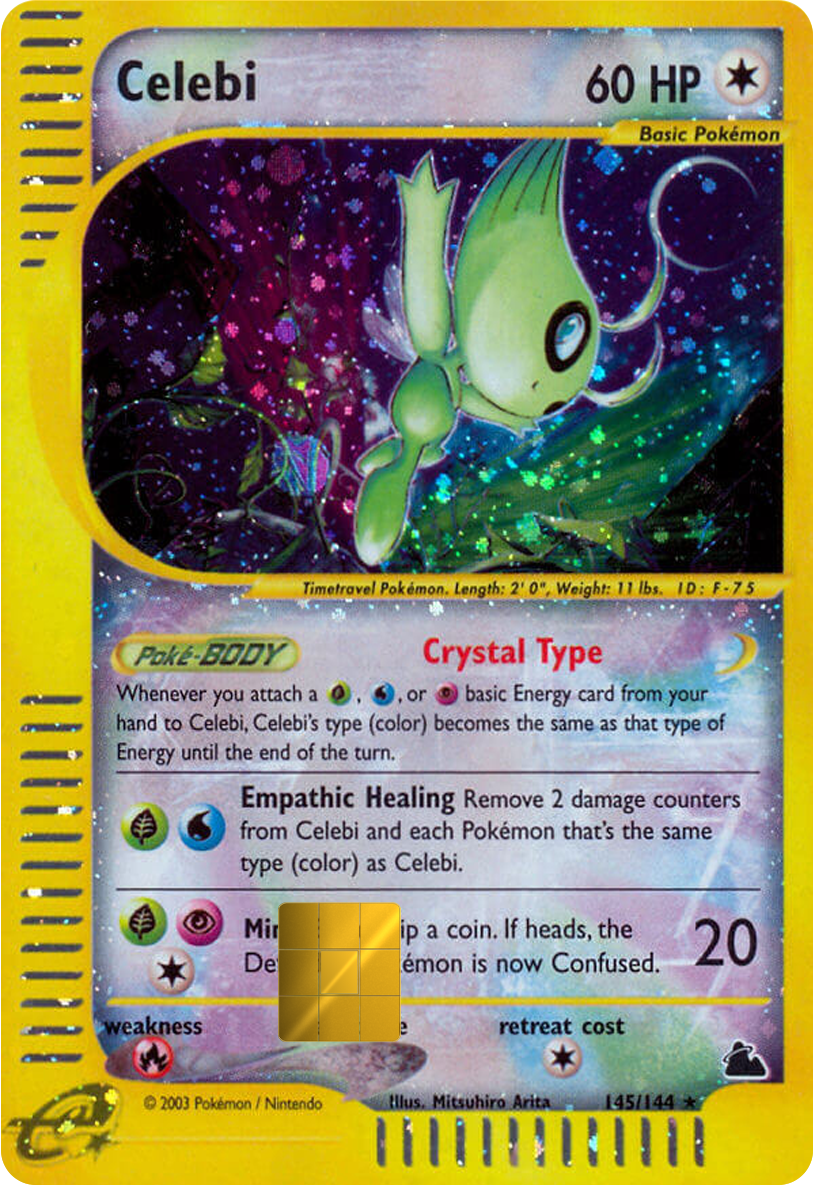 Celebi Skyridge Holographic Card Skin — Pokemon