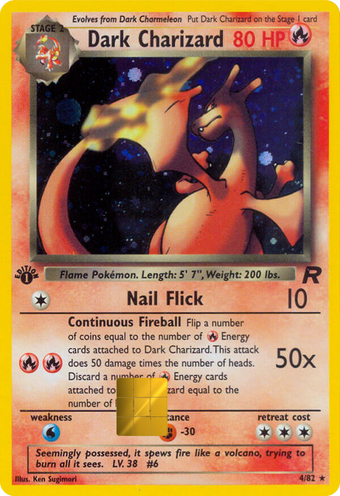 Dark Charizard Team Rocket Holographic Card Skin — Pokemon