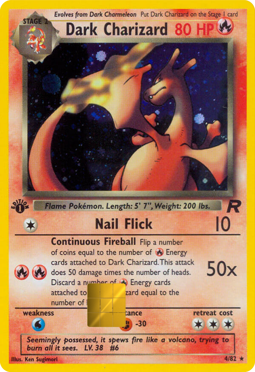 Dark Charizard Team Rocket Holographic Card Skin — Pokemon