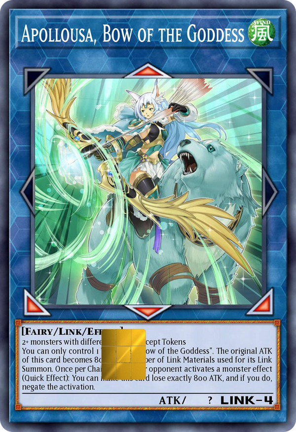 Apollousa Bow of the Goddess Holographic Card Skin — Yu-Gi-Oh Link