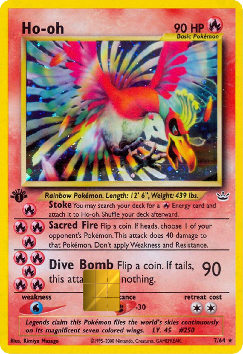 Ho-Oh Neo Revelation Holographic Card Skin — Pokemon